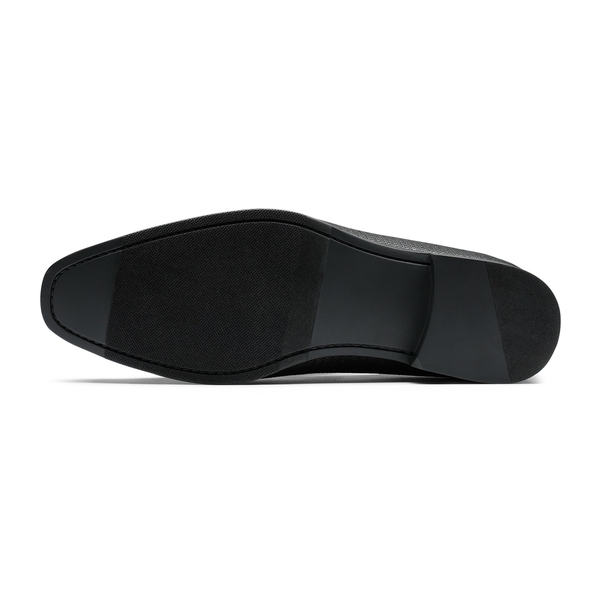 Men's Microfiber Tassle Dress Loafers - BLACK - 4